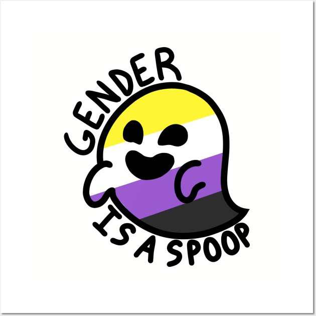 Gender is a Spoop (Non-Binary Ghost) Wall Art by SaxPon3_UmiZee